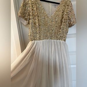 Like New Plus Size Women’s Bachelorette Bridal Sequins and Tulle Dress, Size 1XL